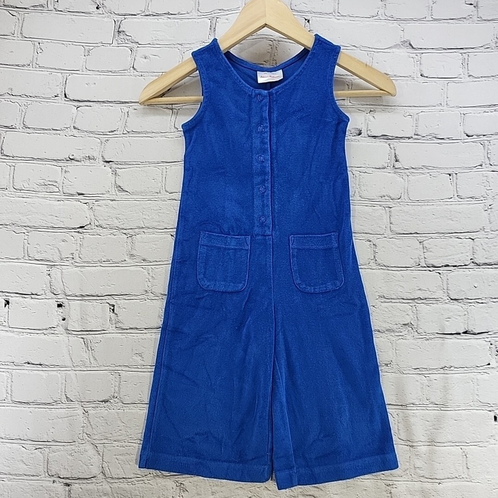 Hanna Andersson Vintage‎ Romper Blue Unisex Sleeveless Sz 4 100 CM